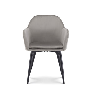 Eetkamerstoel June velvet licht grijs