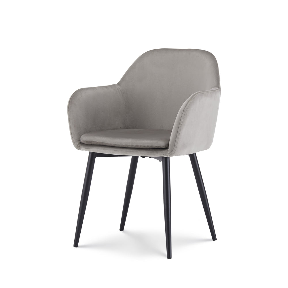 Eetkamerstoel June velvet licht grijs