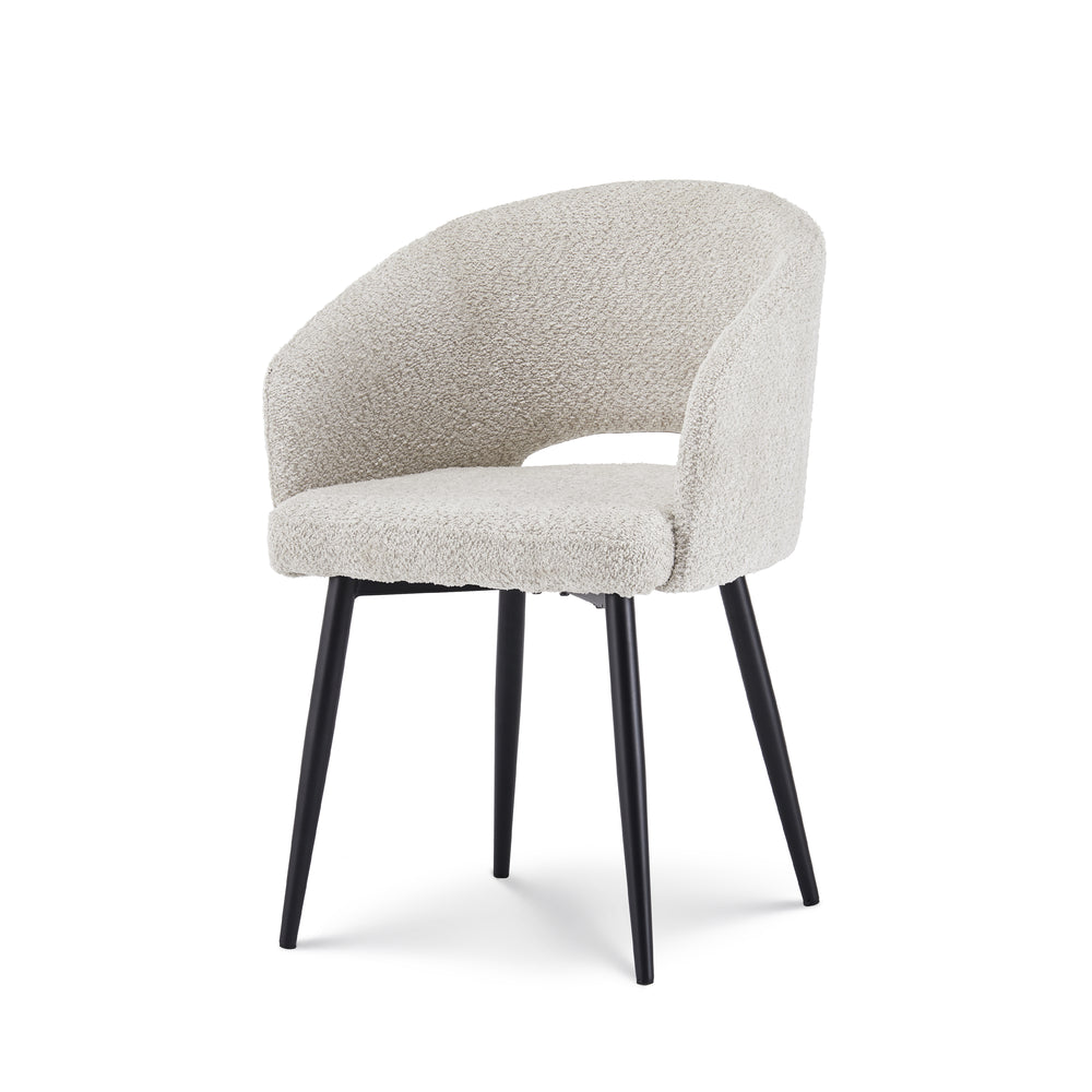 Eetkamerstoel Anna bouclé Gebroken wit