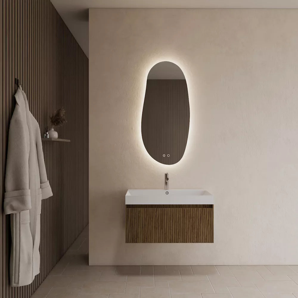 Gliss Design Timotheus badmeubel met ribbelfront Castle Brown