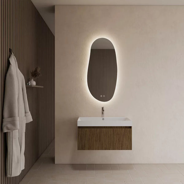 Gliss Design Timotheus badmeubel met ribbelfront Castle Brown