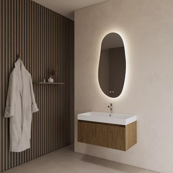 Gliss Design Timotheus badmeubel met ribbelfront Castle Brown