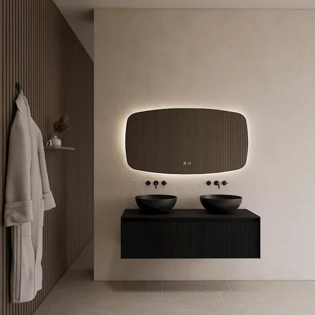 Gliss Design Timotheus badmeubel met ribbelfront black veneer