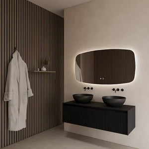 Gliss Design Timotheus badmeubel met ribbelfront black veneer