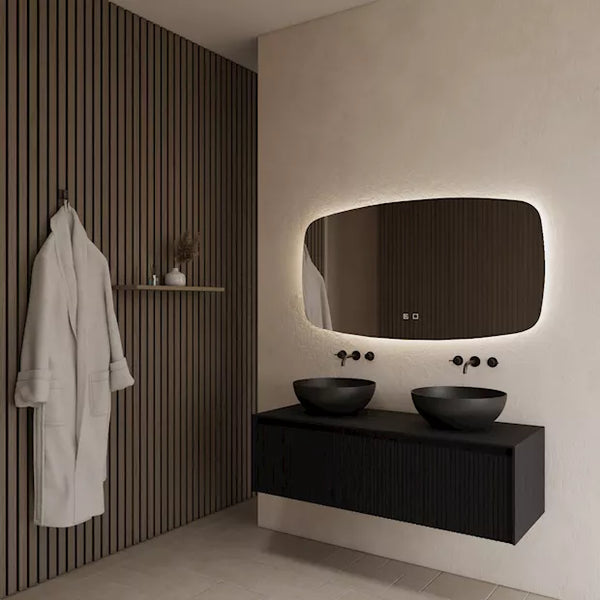 Gliss Design Timotheus badmeubel met ribbelfront black veneer