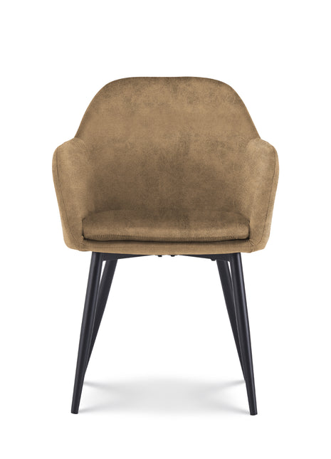 Eetkamerstoel June Bruin leder