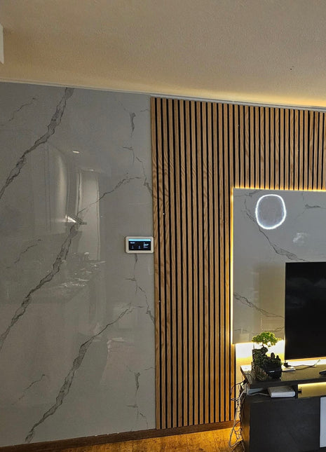 PVC marmeren wandpanelen - Hoogglans Carrara wit - 260x122cm