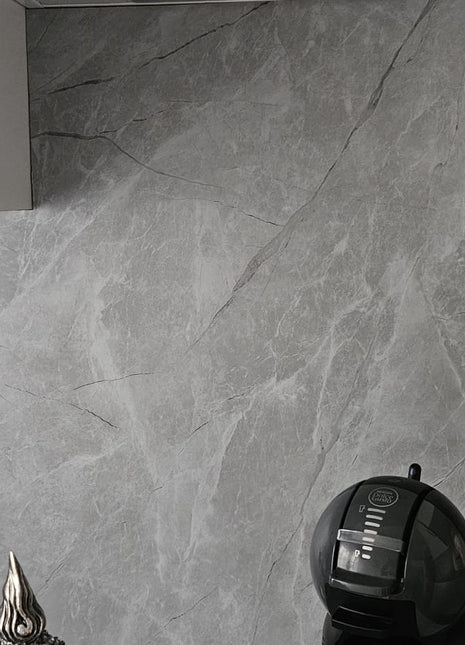 PVC marmeren wandpanelen - Carnico Glans Grijs - 260x122cm