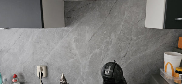 PVC marmeren wandpanelen - Carnico Glans Grijs - 260x122cm
