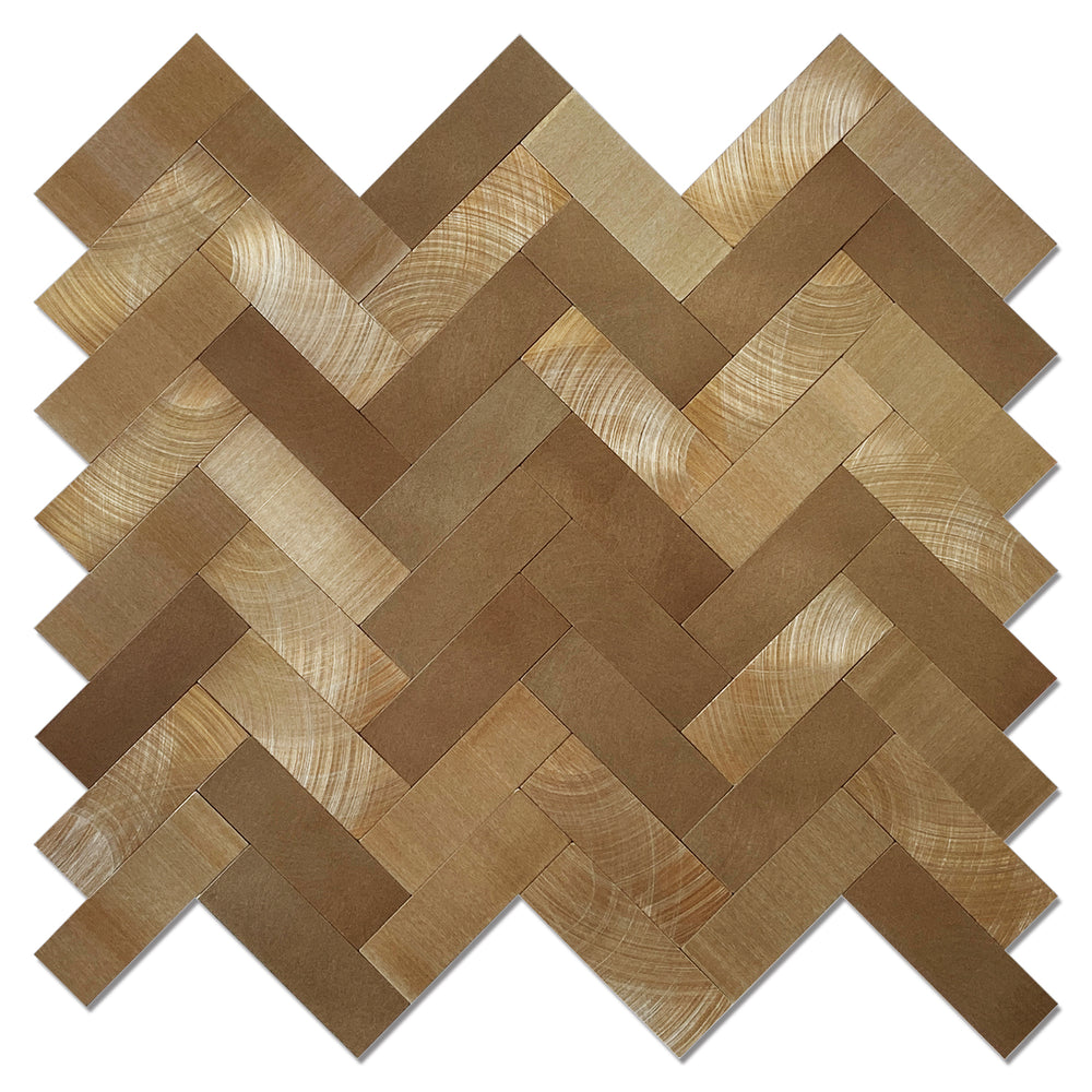 Zelfklevende Mozaïek Steenstrip visgraat roest bruin