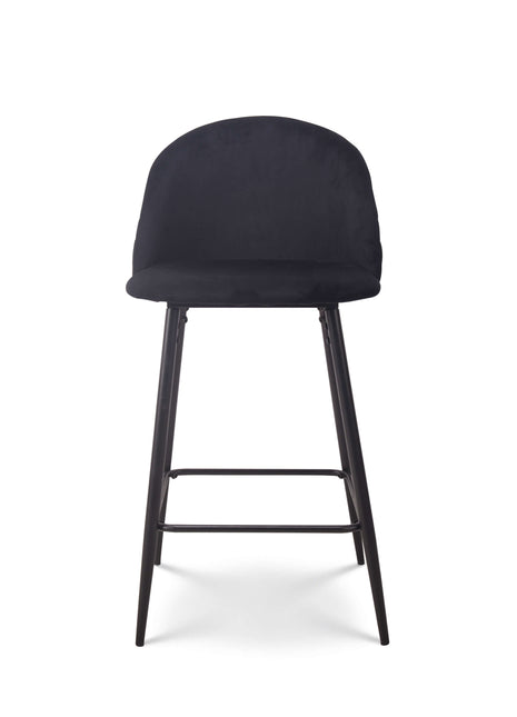 Barkruk Roos velvet zwart