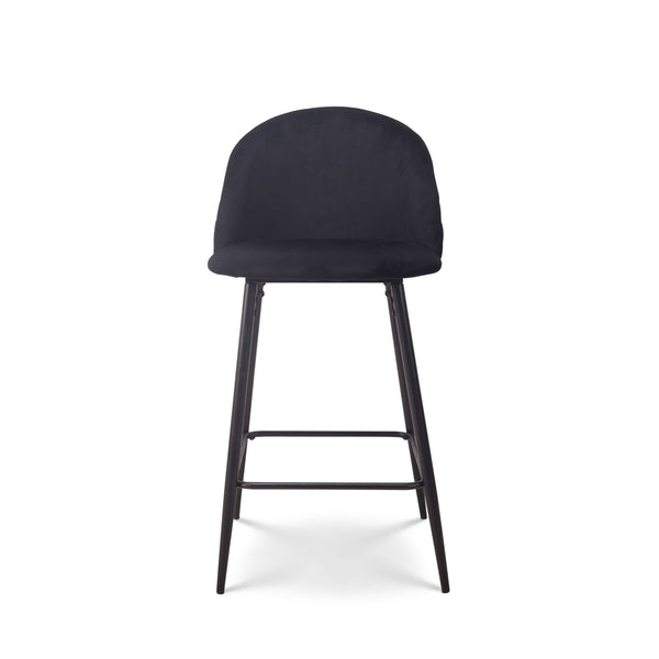 Barkruk Roos velvet zwart