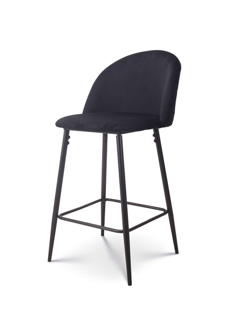 Barkruk Roos velvet zwart