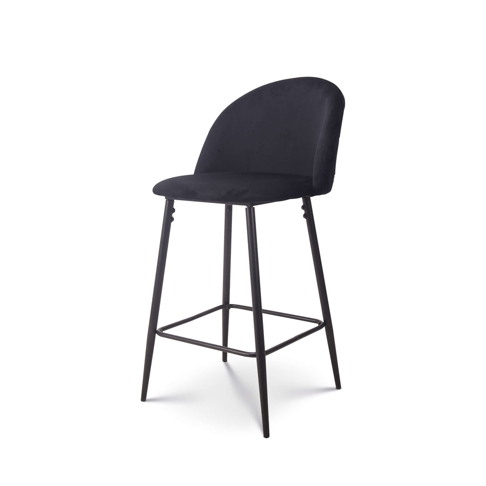 Barkruk Roos velvet zwart