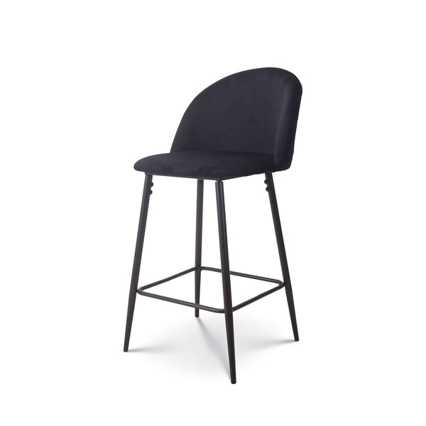 Barkruk Roos velvet zwart