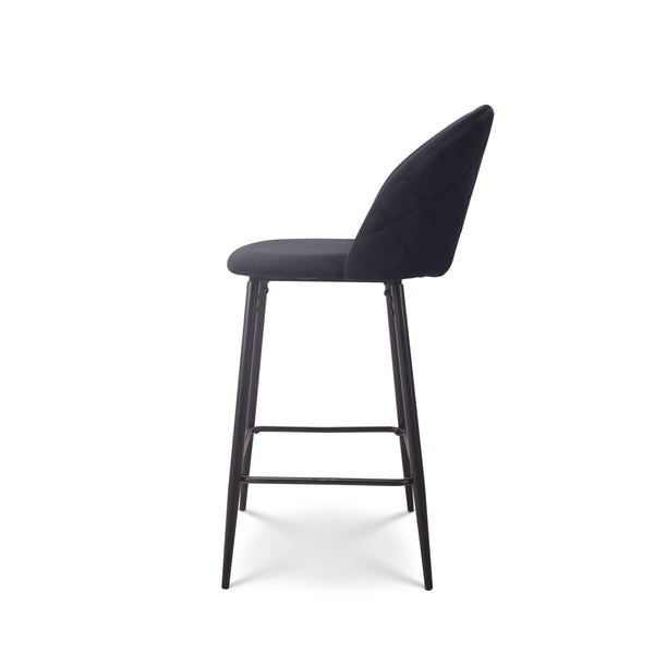 Barkruk Roos velvet zwart