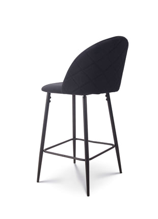 Barkruk Roos velvet zwart