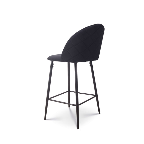Barkruk Roos velvet zwart