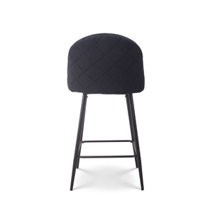 Barkruk Roos velvet zwart