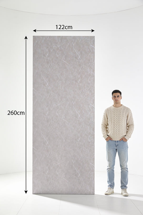 SPC marmeren wandpanelen - Carrara Mat Grijs - 260x122cm