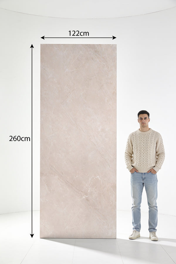 SPC marmeren wandpanelen - Emparador taupe - 263x122cm 4mm (Met kliksysteem)
