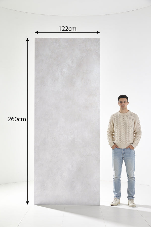 SPC marmeren wandpanelen - Beton ciré grijs - 263x122cm 4mm (Met kliksysteem)