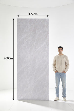 PVC marmeren wandpanelen - Carnico Mat Grijs - 260x122cm