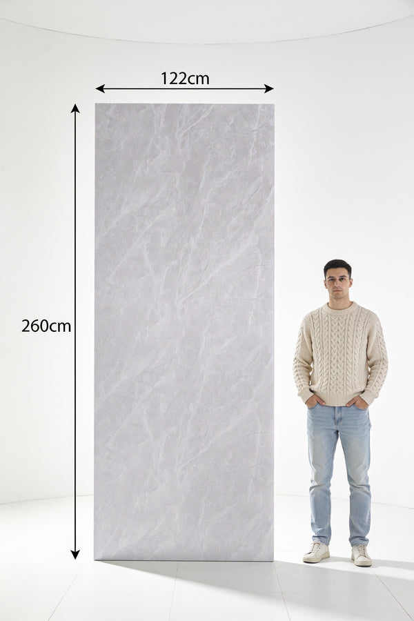 PVC marmeren wandpanelen - Carnico Mat Grijs - 260x122cm