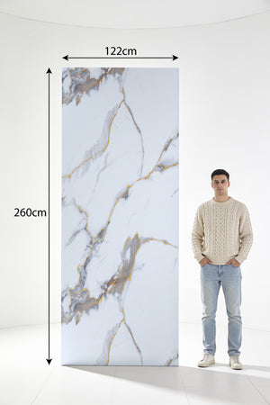 PVC marmeren wandpanelen - Calacatta Gold matte  - 260x122cm