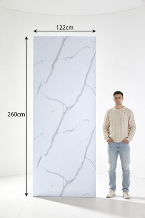SPC marmeren wandpanelen - Carrara matte white  - 260x122cm