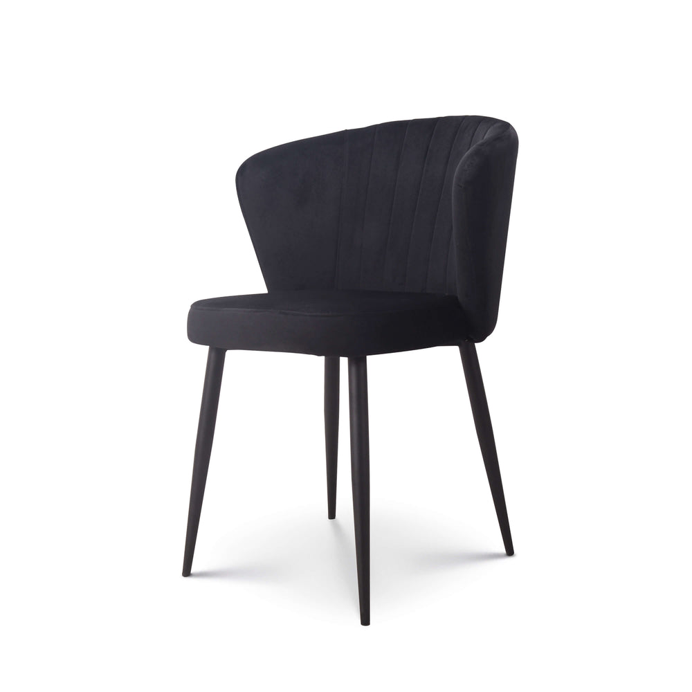 Eetkamerstoel Fay velvet zwart