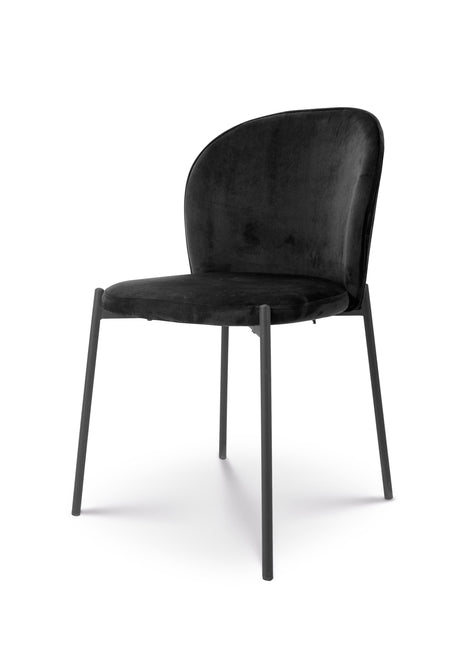 Eetkamerstoel Liza velvet zwart