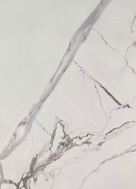 PVC marmeren wandpanelen - Hoogglans Bianco Venato wit - 260x122cm