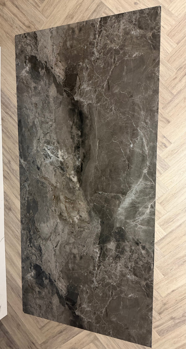 PVC marmeren wandpanelen - Hoogglans Stormy Dark - 260x122cm