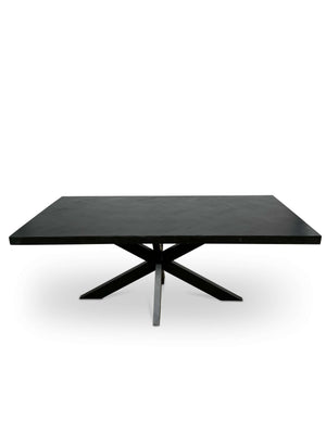 Moderne Mangohouten Rechthoekige Eettafel - zwart met Visgraat Patroon (180cm)