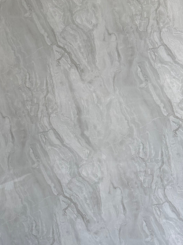 PVC marmeren wandpanelen - Hoogglans Onyx light grey - 260x122cm