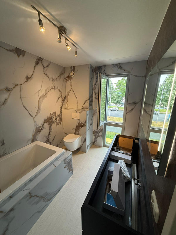 PVC marmeren wandpanelen - Calacatta Gold matte  - 260x122cm