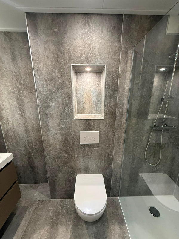 SPC marmeren wandpanelen - Stone grey Mat Grijs - 260x122cm