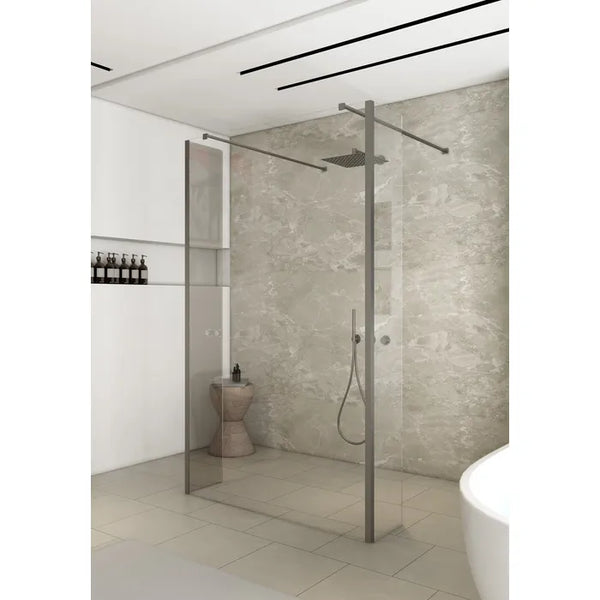 Saniclear Redro vrijstaande douchewand 90cm met zijwanden van 30cm RVS
