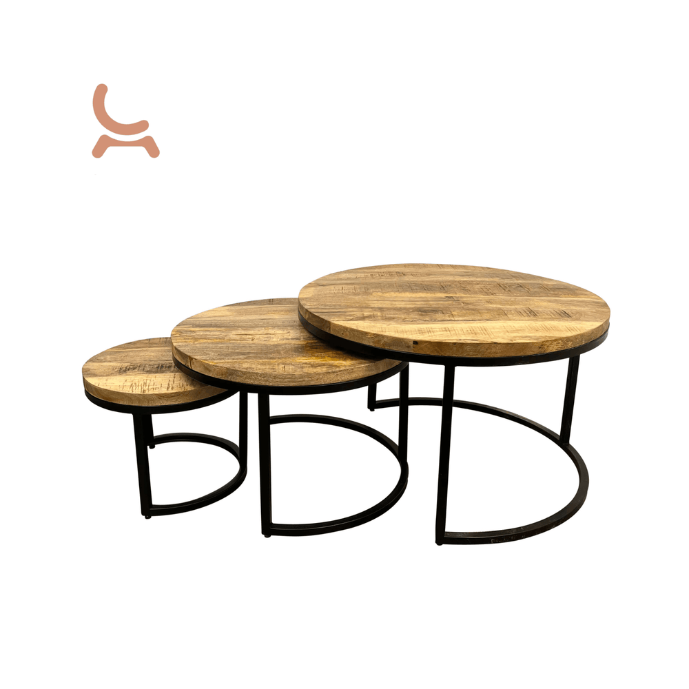 Mangohouten salontafel set Romy