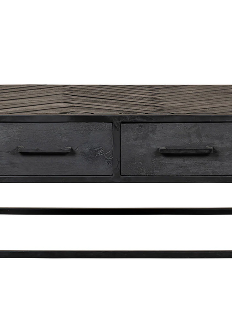 Mangohouten salontafel Daan zwart 80x80