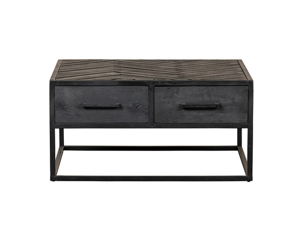 Mangohouten salontafel Daan zwart 80x80