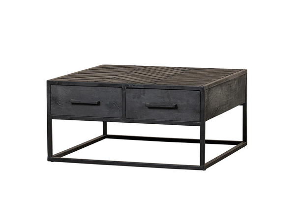 Mangohouten salontafel Daan zwart 80x80
