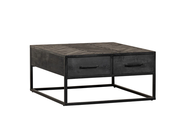 Mangohouten salontafel Daan zwart 80x80