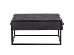 Mangohouten salontafel Daan zwart 80x80
