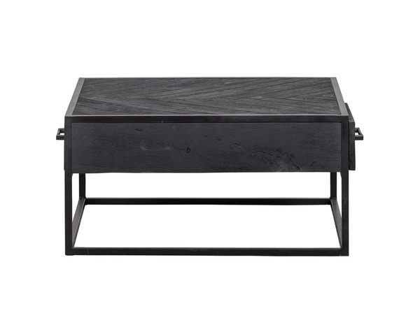 Mangohouten salontafel Daan zwart 80x80