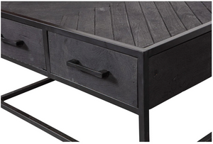 Mangohouten salontafel Daan zwart 80x80