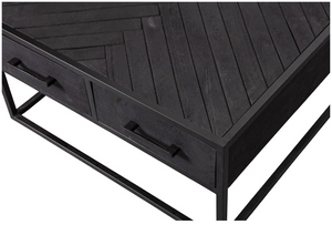 Mangohouten salontafel Daan zwart 80x80