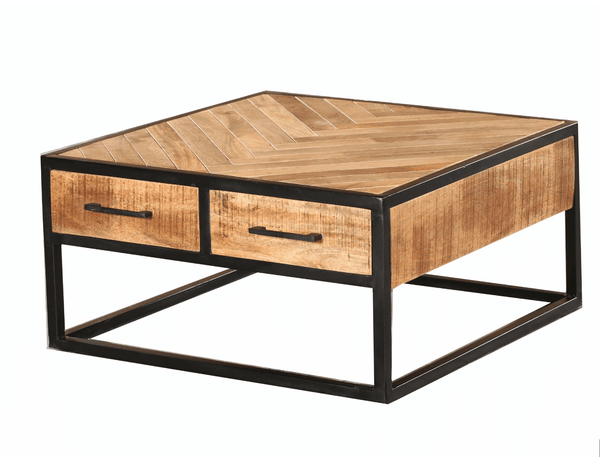 Mangohouten salontafel Daan 80x80 op