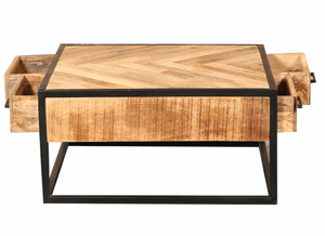 Mangohouten salontafel Daan 80x80 op